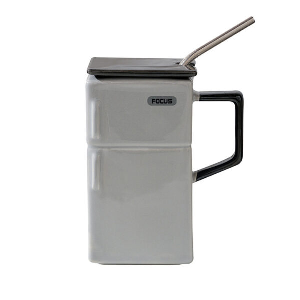 Creative Retro Refrigerator Lid Straw Ceramic Cup - Image 5